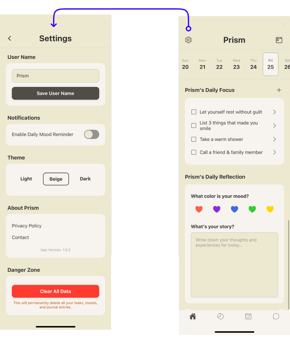 All app data is stored locally on the device, ensuring maximum privacy as developers cannot access it. Users can also delete their data at any time.