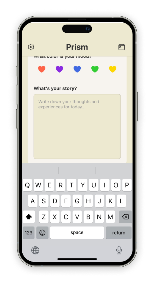 For the journaling feature, I used React Native's KeyboardAvoidingView to deliver an excellent user experience. This ensures that, on a wide range of devices, the keyboard never hides the text input, allowing users to type comfortably.